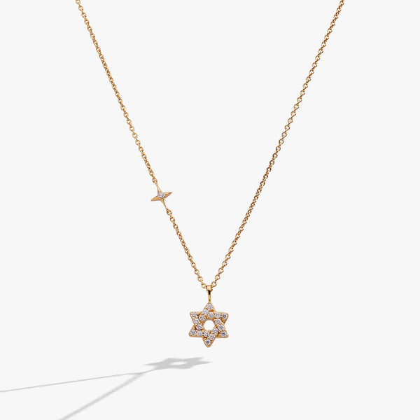 Star of David Delicate Pave Crystal Pendant Necklace