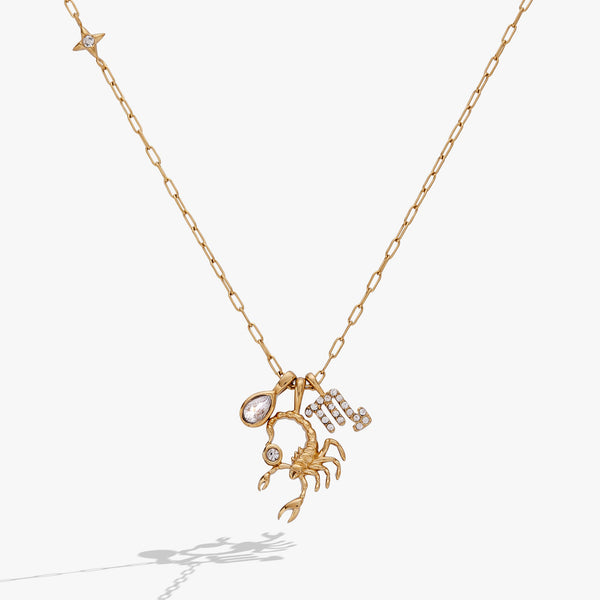 Scorpio Zodiac Charm Cluster Necklace